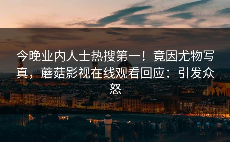 今晚业内人士热搜第一！竟因尤物写真，蘑菇影视在线观看回应：引发众怒