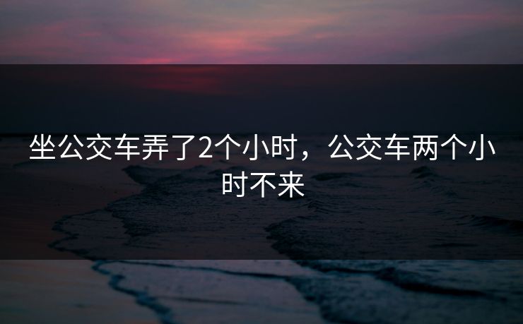 坐公交车弄了2个小时,公交车两个小时不来 坐公交车弄了2个小时,公交车两个小时不来