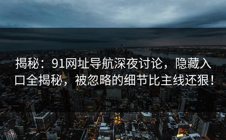 揭秘：91网址导航深夜讨论，隐藏入口全揭秘，被忽略的细节比主线还狠！