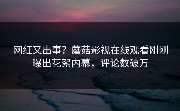 网红又出事？蘑菇影视在线观看刚刚曝出花絮内幕，评论数破万